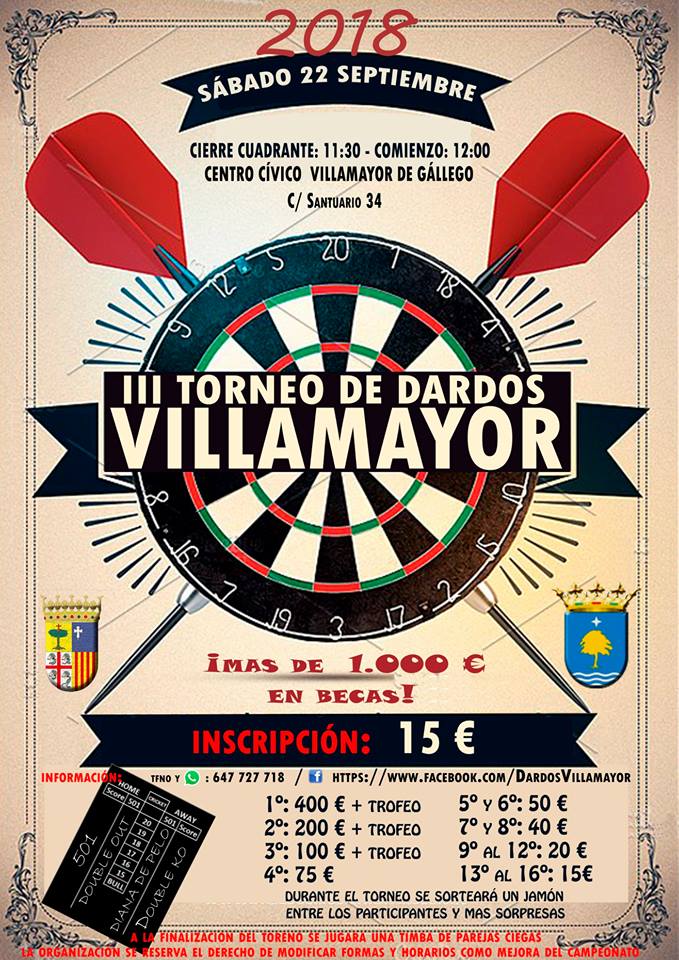 III Torneo de dardos Villamayor | Dardos.es El punto de reunion de los darderos